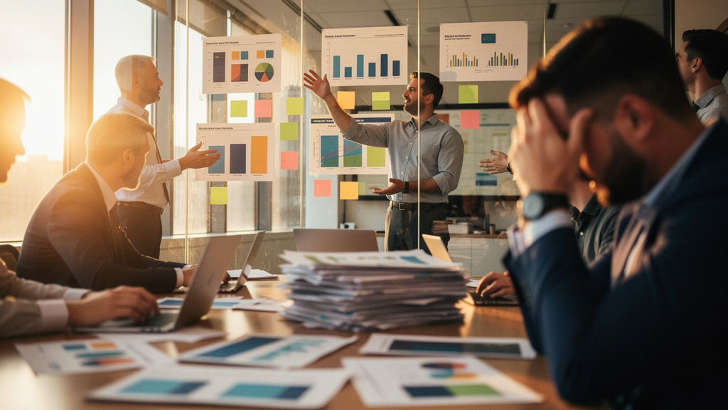 Editorial photograph illustrating common competitive benchmarking mistakes enterprise buyers make in aeo