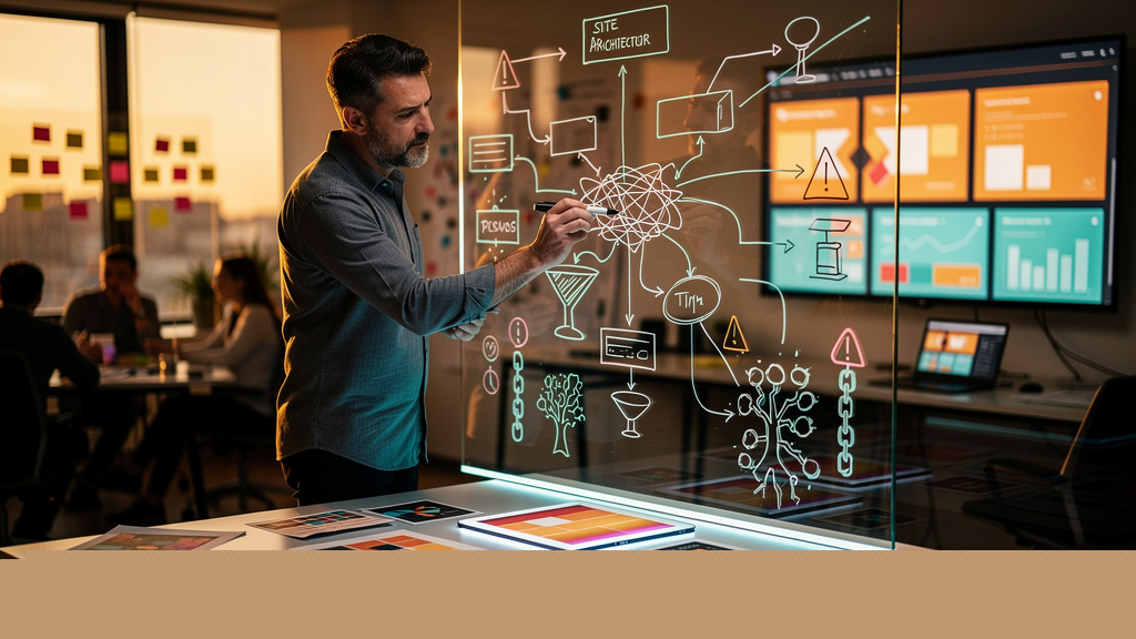 Editorial photograph illustrating an OnlyAEO article on common technical seo expertise mistakes saas marketing leaders make
