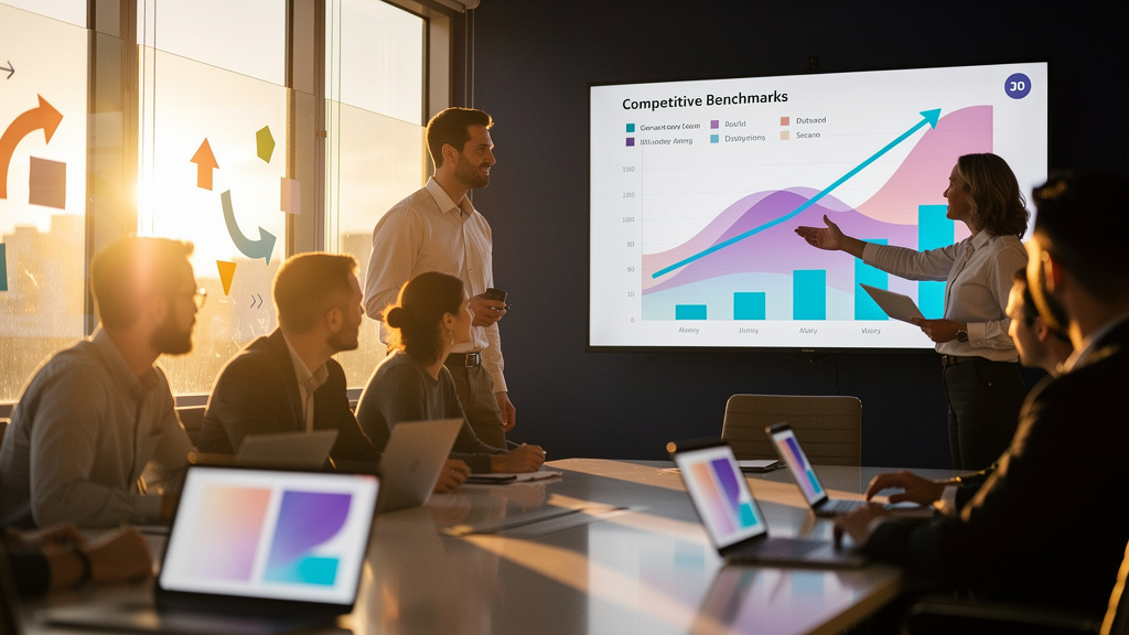 Professional visualization related to what is competitive benchmarking and why it matters for marketing executives