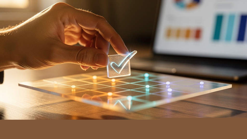 Editorial photograph illustrating an OnlyAEO article on measured ai visibility checklist for saas marketing leaders