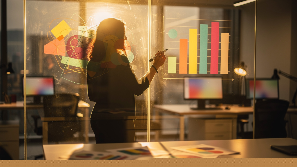 Senior marketing leader reviewing a single-page executive summary report at a warm-lit boardroom table