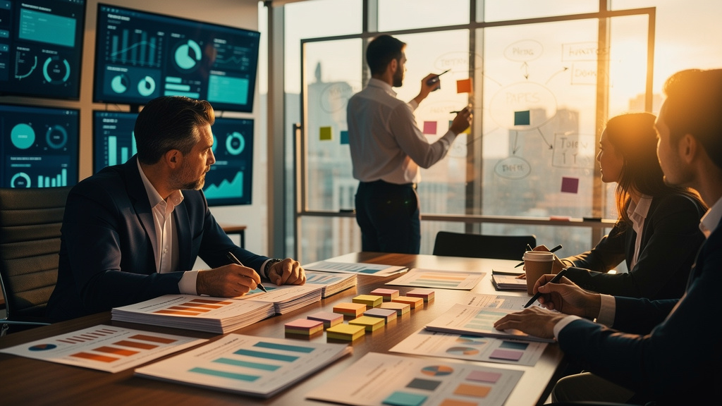 Editorial photograph illustrating an OnlyAEO article on the enterprise buyer's playbook for competitive benchmarking